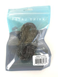 Rhino Laces reflective shoelaces coiled inside branded resealable packaging bag, medium size