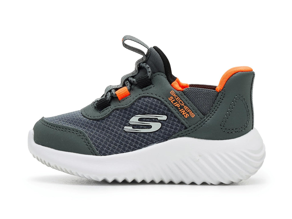 Skechers Slip-Ins toddler boys sneaker with elastic laces and chunky white sole