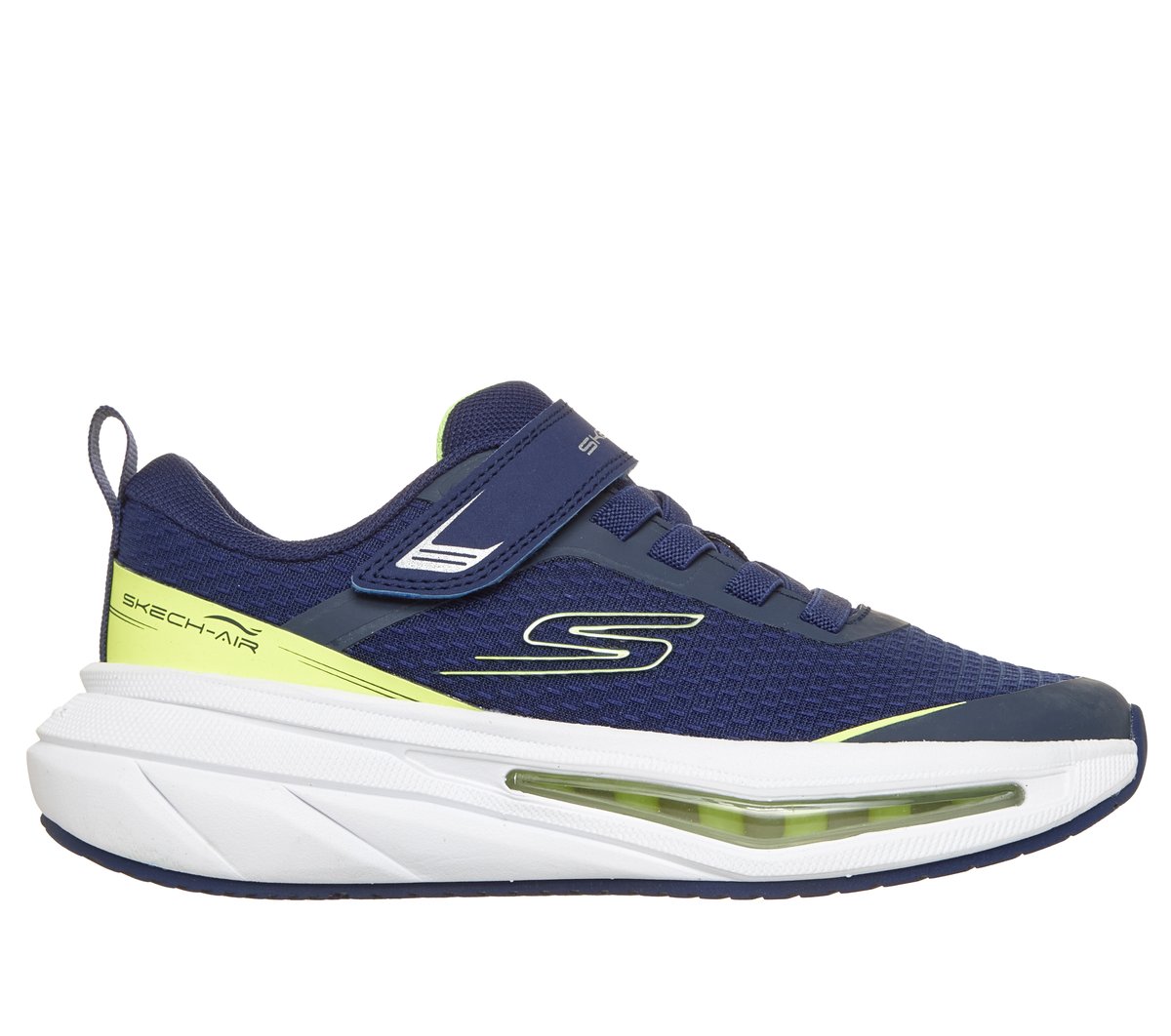 Skechers Boys Skech-Air 5.0 sneaker with velcro strap and air-cushioned sole, lateral view