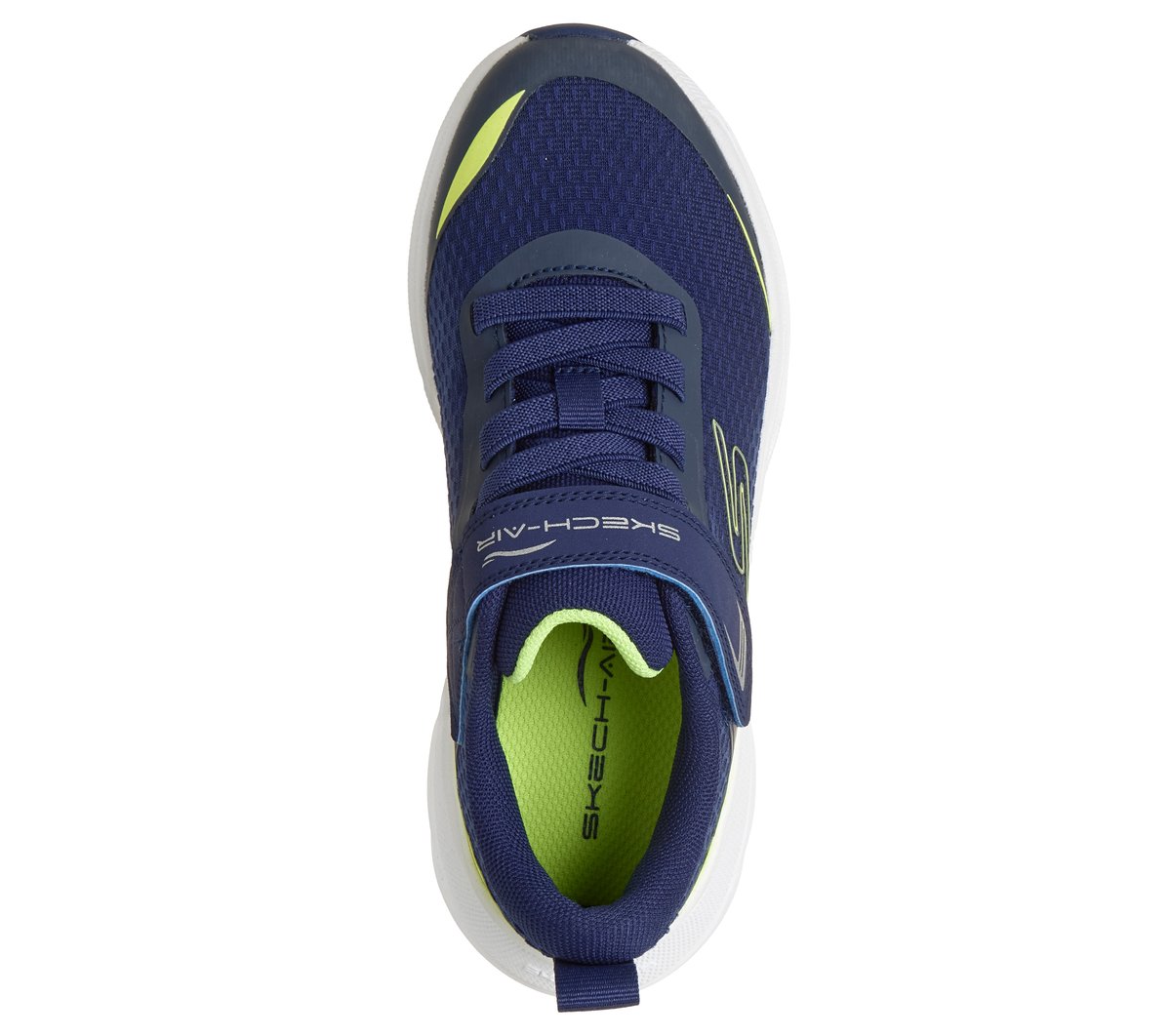 Skechers Skech-Air boys sneaker shown from top-down angle displaying lace and strap closure