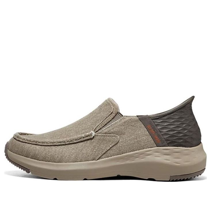 Skechers men's slip-on canvas loafer with cushioned sole and elastic side panels