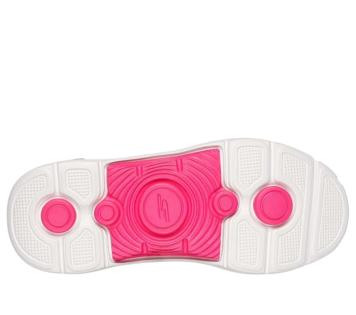 Bottom sole view of a Skechers Go Walk Arch Fit 2.0 sneaker showing traction pattern