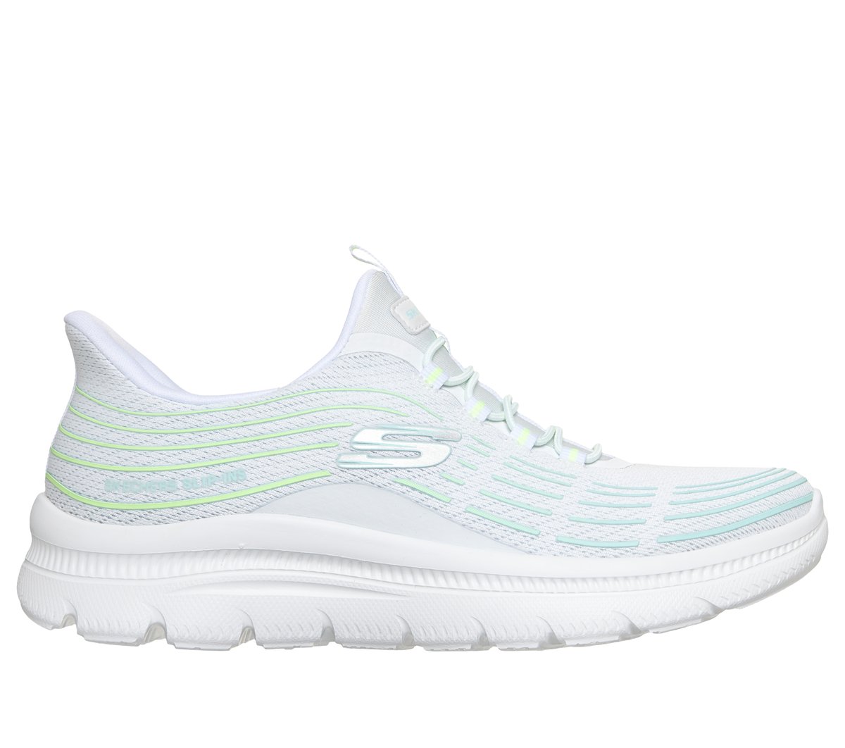 Skechers Slip-ins Summits Plus Bright Wave sneaker with striped mesh upper and chunky sole