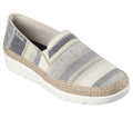 Skechers BOBS slip-on espadrille wedge sneaker with striped woven upper and jute trim