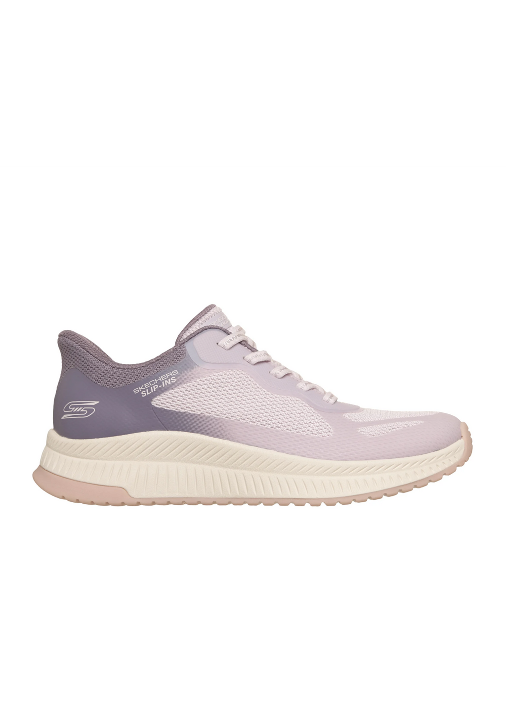 Skechers Bobs Squad 4 slip-in sneaker shown from the side on white background