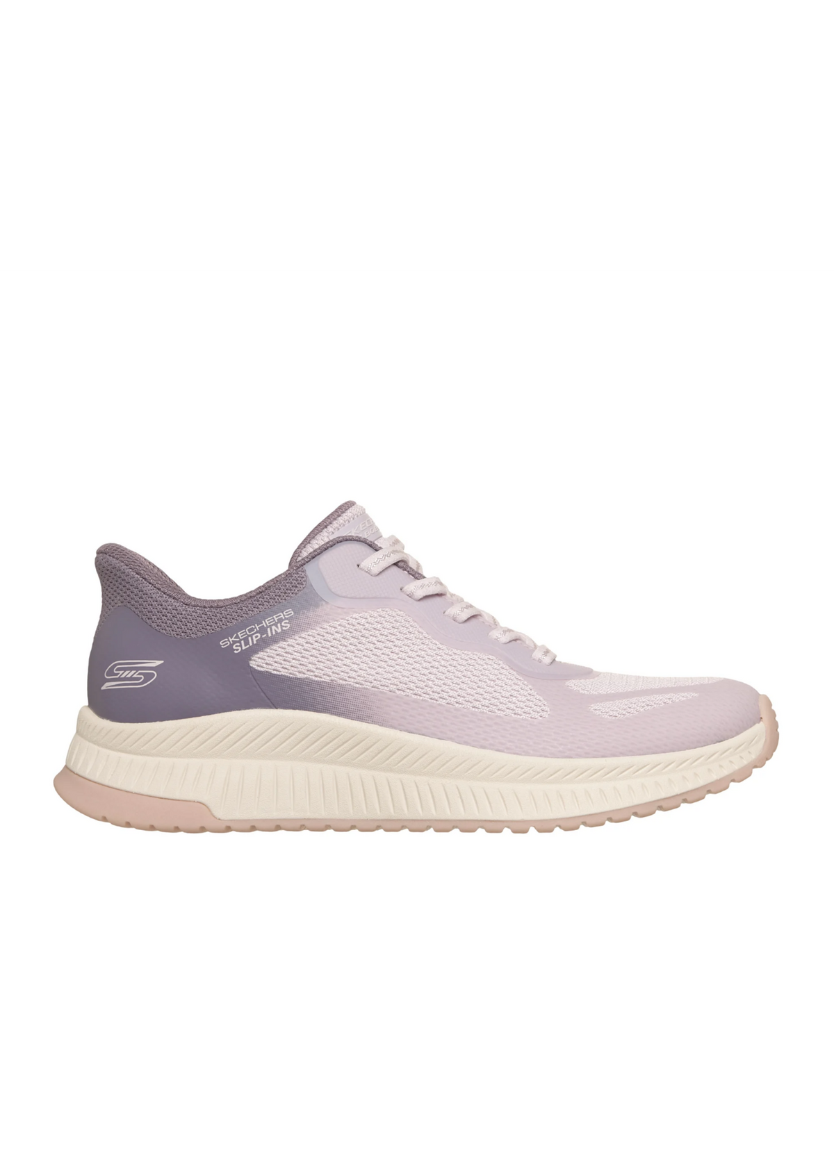 Skechers Bobs Squad 4 slip-in sneaker shown from the side on white background