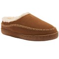 Sorel men's suede moccasin slipper with sherpa fur lining and whipstitch detail