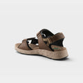 Men's sport sandal with adjustable straps, cushioned footbed, and chunky tread sole, rear view