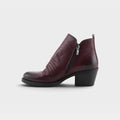 Spring Step Marzena women's ankle bootie with side zipper and block heel, side view