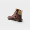 Spring Step Relife Khazera women's ankle boot, rear three-quarter view showing side zipper and knit collar