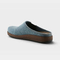Spring Step Cozily felt clog slipper shown from rear angle on cork-style sole