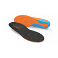 Superfeet AP Cushion insoles shown from top and bottom angles on white background