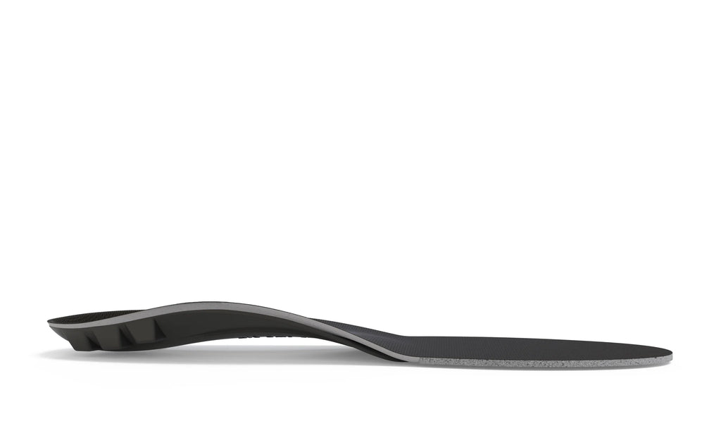 Superfeet AP Support Low insole shown from the side profile view displaying arch support structure