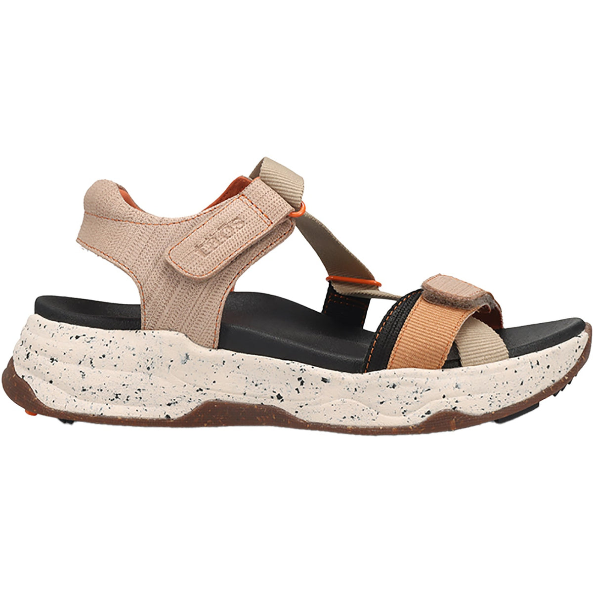 Taos Super Z women's sport sandal with velcro straps and speckled midsole, lateral view