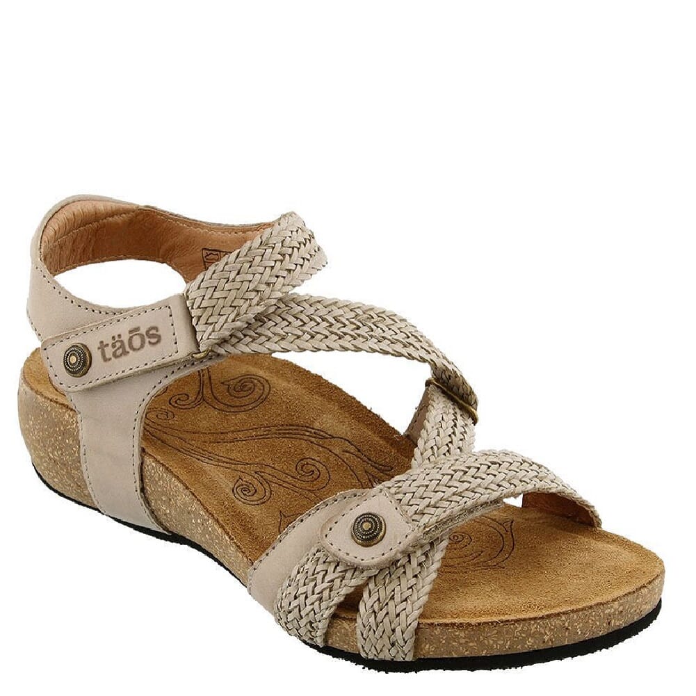Taos Trulie women's sandal with braided straps, cork footbed, and adjustable closures