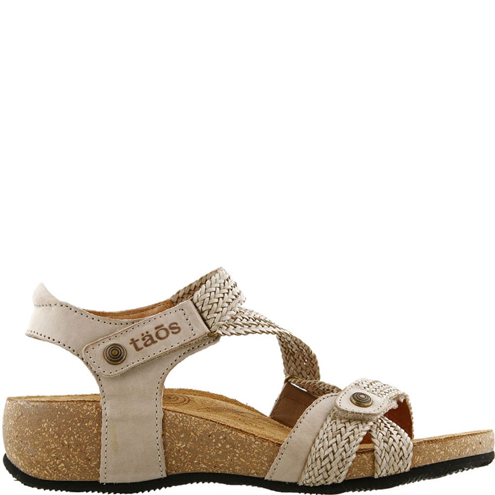 Taos Trulie women's sandal with braided straps, cork footbed, and ankle strap