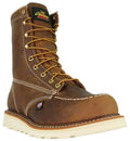 Thorogood men's lace-up leather work boot with moc toe and wedge sole