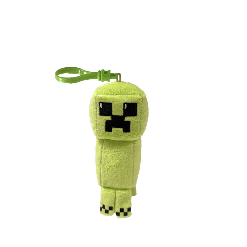 Ty Minecraft Creeper plush clip keychain toy with green plastic loop attachment