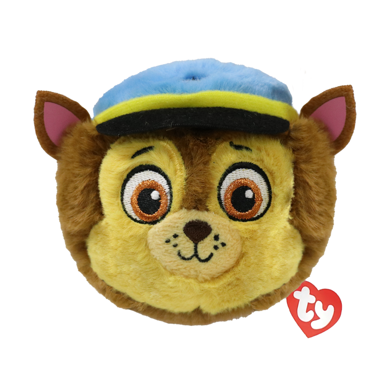 Ty Beanie Ballz PAW Patrol Chase plush toy with blue and yellow cap