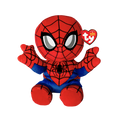 Ty Beanie Babies Spider-Man plush toy seated with arms outstretched wearing web-patterned suit