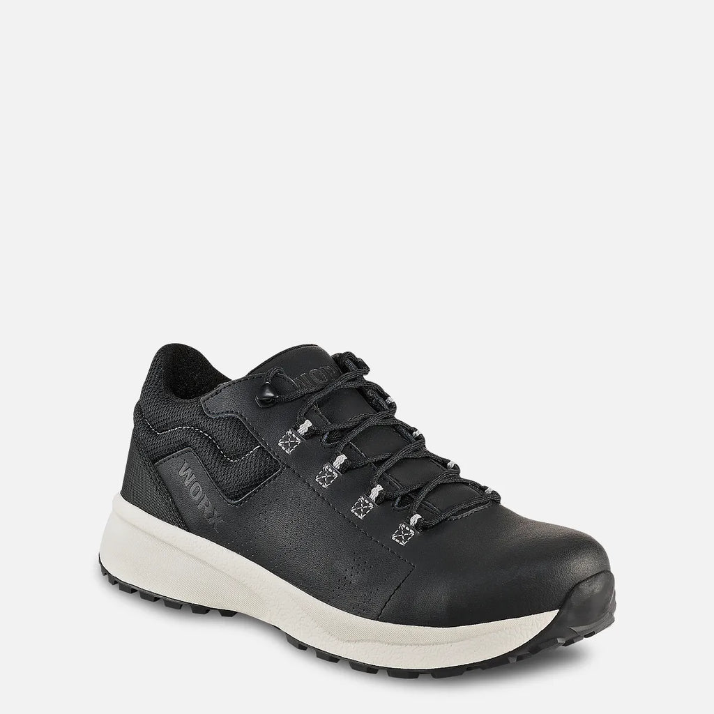 Worx Antimatter men's black athletic safety toe sneaker with white sole and lace-up closure