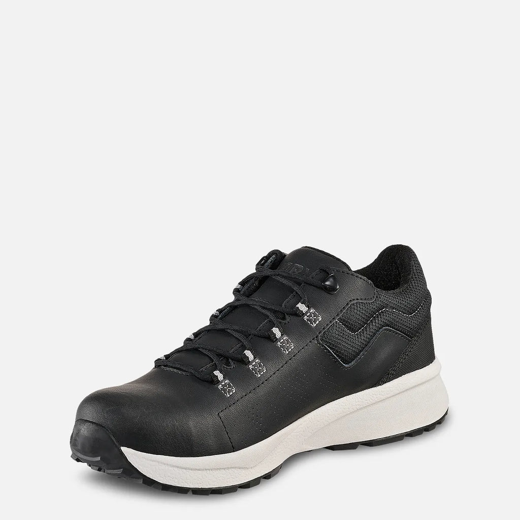 Worx Mens Antimatter Athletic Steel Toe sneaker in black leather with white midsole